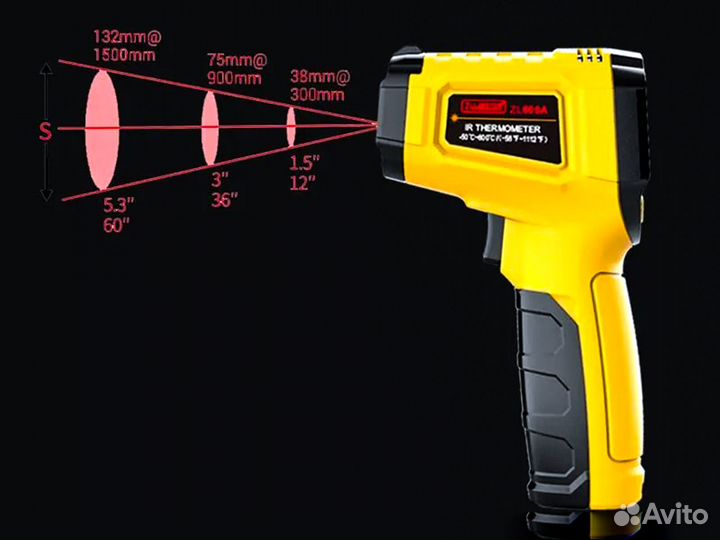 Цифровой инфракрасный лазерный термометр пирометр