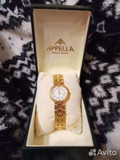 Часы позолоченные 18 к, apella