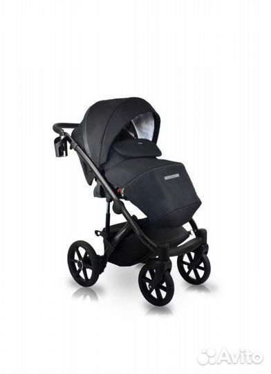 Коляска 2 в 1 Bexa Ideal, (Черный + Черная кожа)