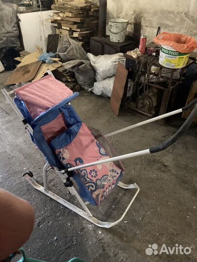 Санки коляска тяни толкай комфорт