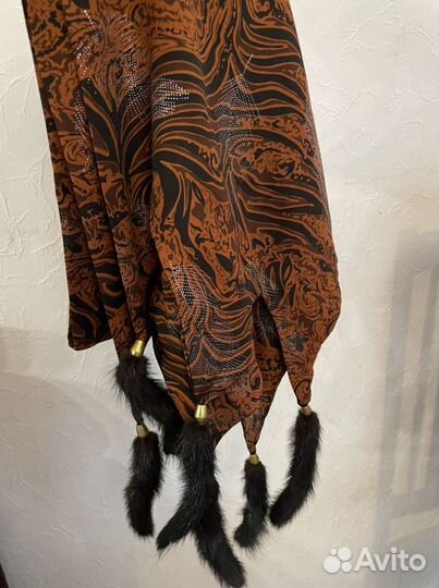 Шарф палантин с норкой новый