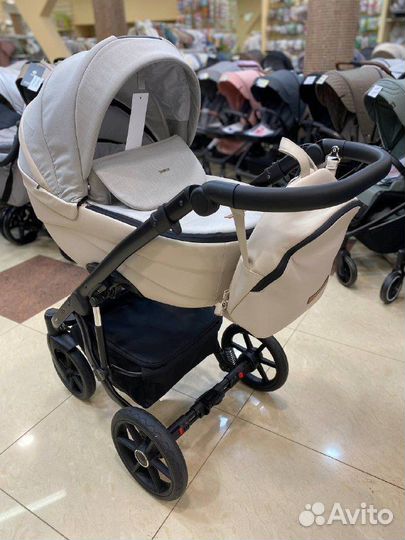 Коляска ideal 2в1 (bexa) бежевый+бежевая кожа