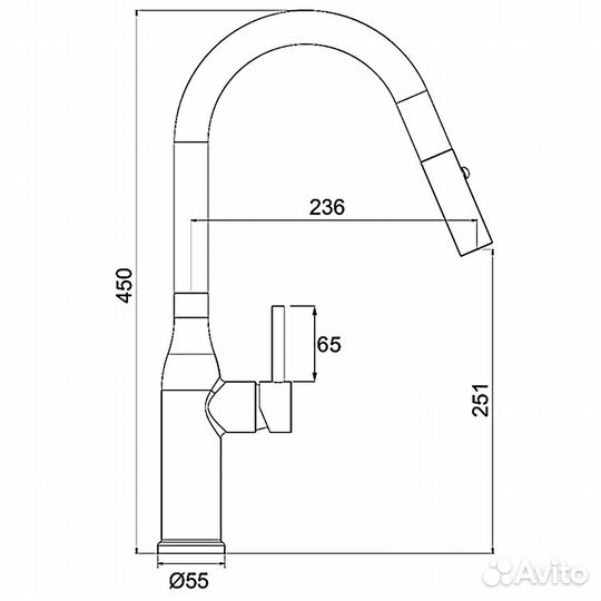Смеситель с выдвижной лейкой Gappo G4398-43