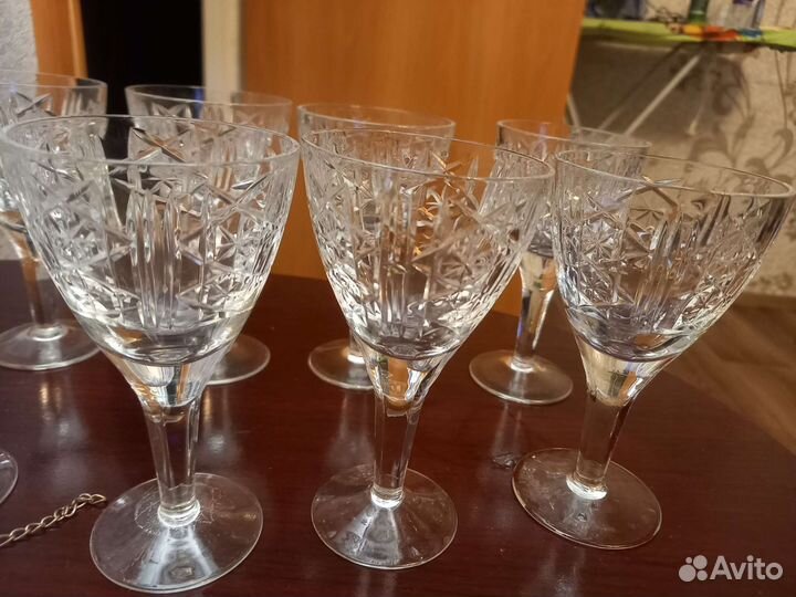 Бокалы для вина хрусталь 9 штук