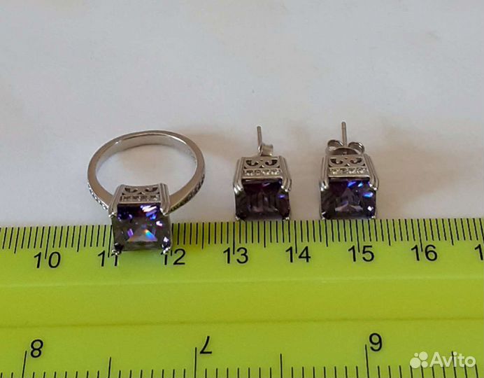 Серьги и кольцо. Серебро 925 проба