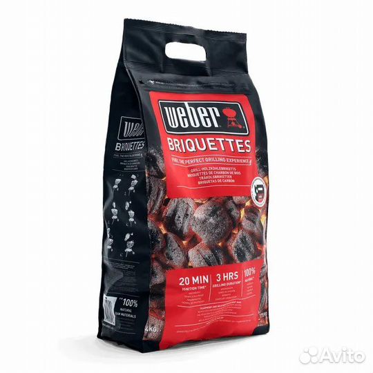 Угольный брикеты Weber 17590, 4 кг (уголь)
