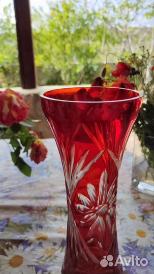 Ваза цветной хрусталь СССР 60-е