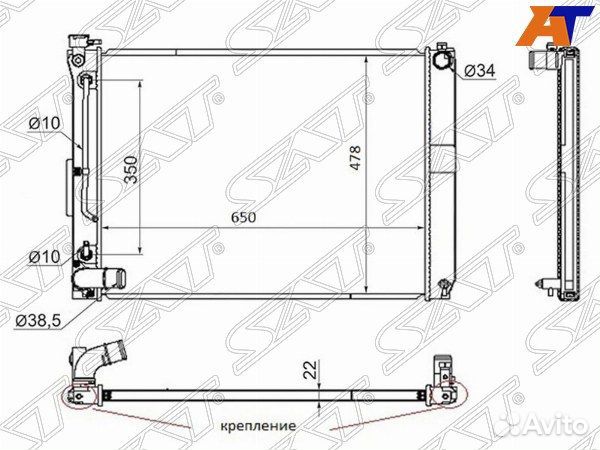 Радиатор lexus RX 03-08, lexus RX300, lexus RX330, lexus RX350, lexus RX400H, toyota harrier, toyota