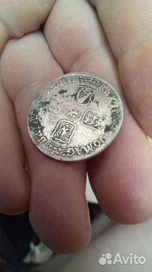 Монета Великобритания 6 пенсов 1696 Уильям III