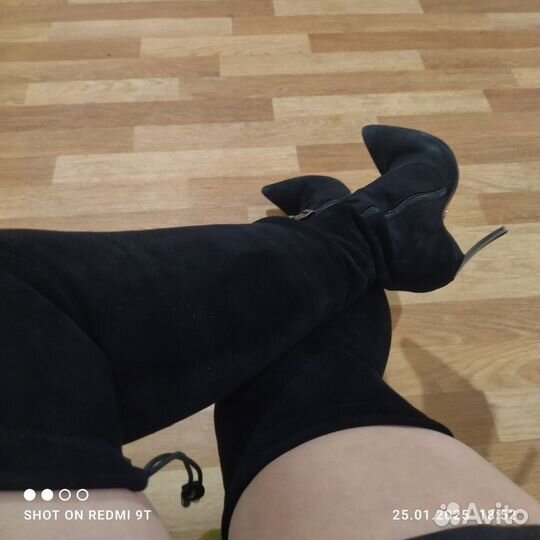 Сапоги чулки 38 натуральная замша