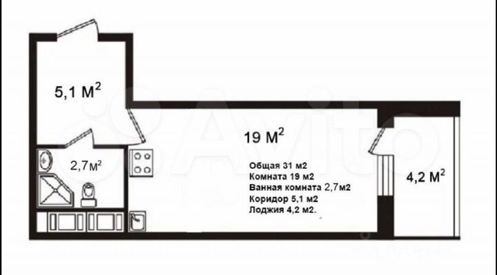 Квартира-студия, 26,8 м², 8/22 эт.
