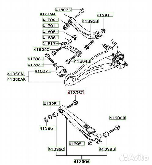 Развальный болт Митсубиси Лансер 9