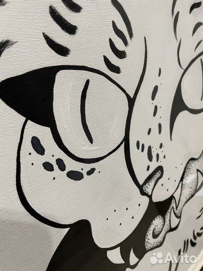 Картина тигр акрил графика