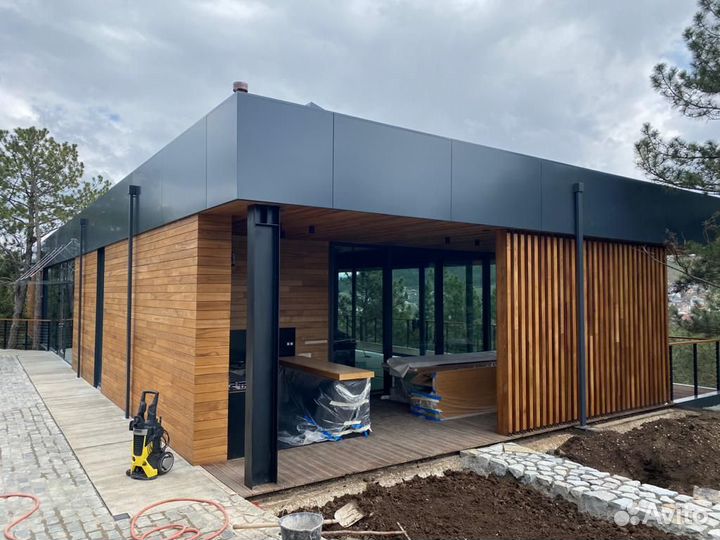 Терраса и фасад из термодоски на 100 лет