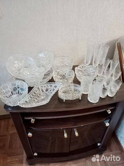 Хрустальный сервиз времен СССР 28 предметов