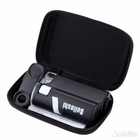 Карманный микроскоп лупа с увеличением 100X (240Х)