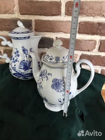 Синий лук, луковый узор кофейник Германи