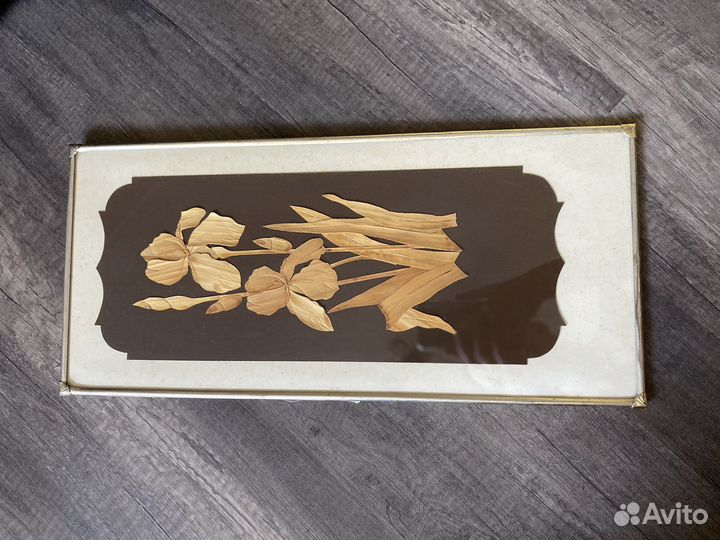 Панно из соломки, шкатулка СССР