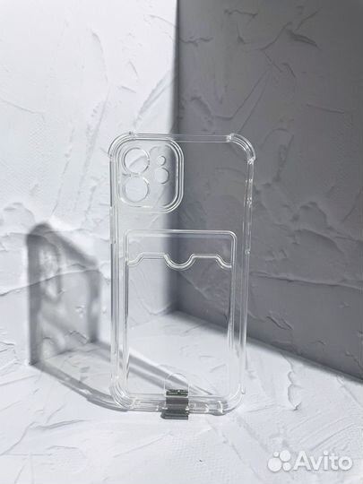 Чехол На iPhone 12 Прозрачный С Картхолдером