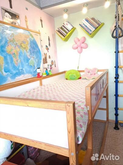 Детская кровать-чердак IKEA Кюра: чердак или домик