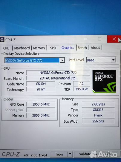 Видеокарта Zotac gtx 770 2gb ddr5