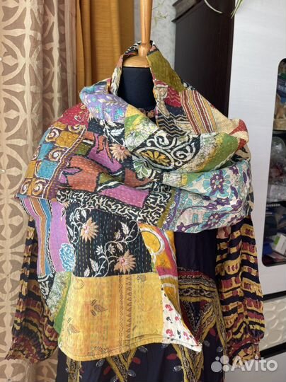 Шарфы, ручная стежка в технике Сашико