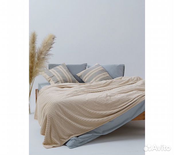 Плед GoodNight Велсофт Velvet 180х200, бежевый