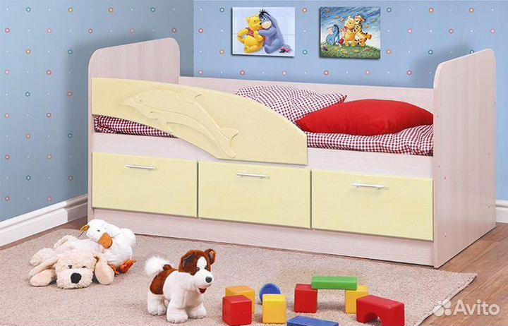 Детская кровать дельфин с матрасом