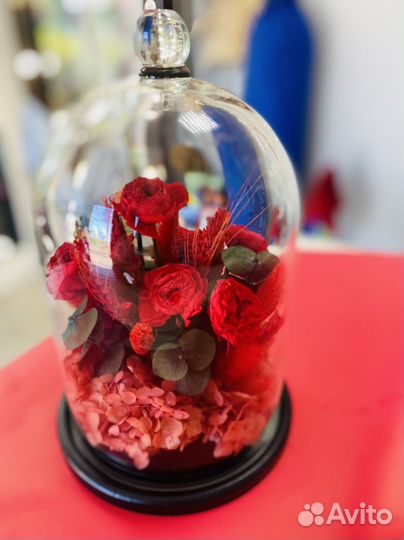 Цветы и сухоцветы, роза в колбе