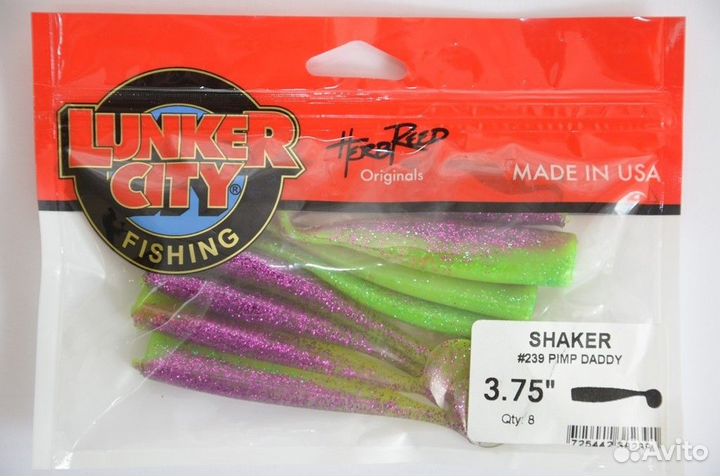 Виброхвост lunker city shaker size 3,75 (8шт.)