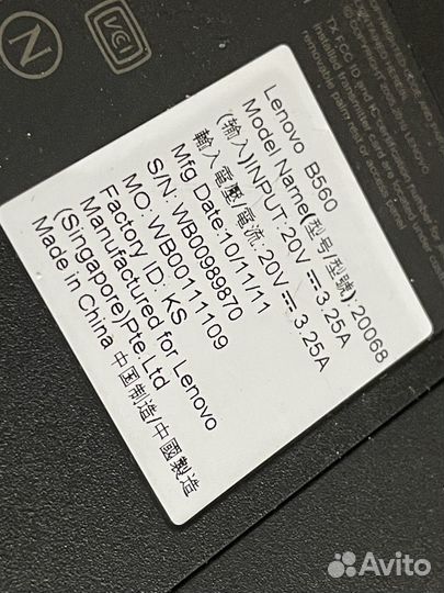 Ноутбук lenovo b560 i3