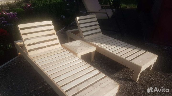 Шезлонг лежак деревянный