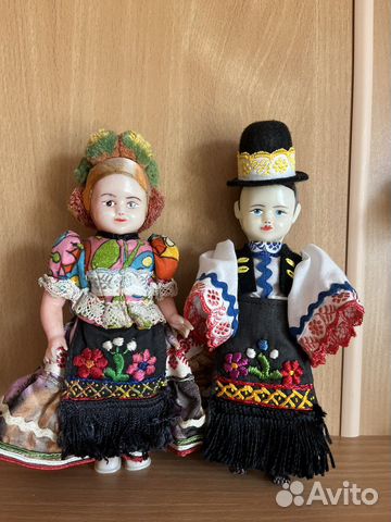 Пара венгерских винтажных кукол