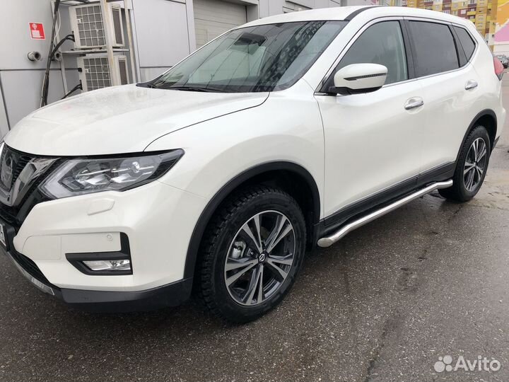 Защита штатного порога Nissan X-trail 2018