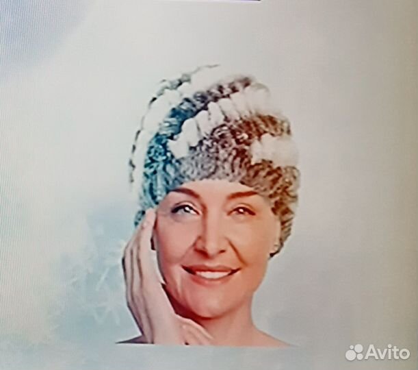 Шапка натуральный мех кролика женская