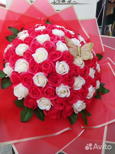 Букет из мыльных роз