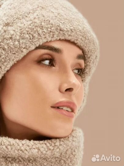 Комплект зимний: шапка-ушанка+ снуд, разм. 56-60