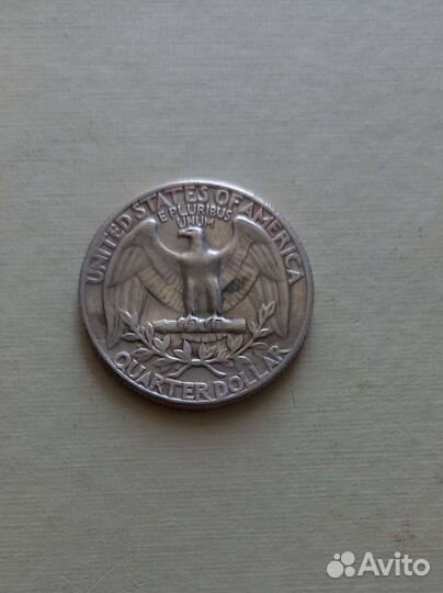 Liberty монета quarter dollar 1965г