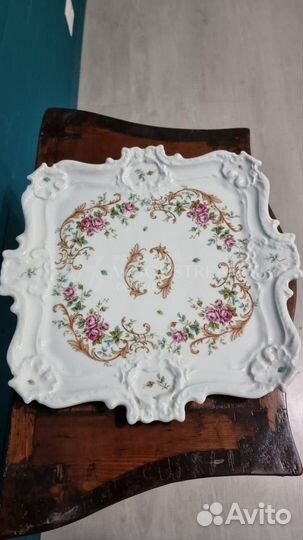 Тарелка сервировочная. Блюдо винтажное. Поднос