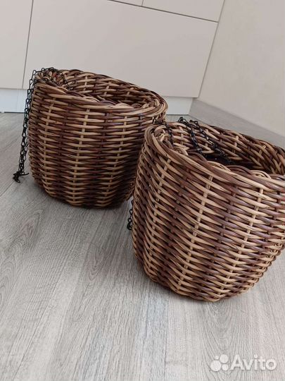 Подвесное кашпо из ротанга