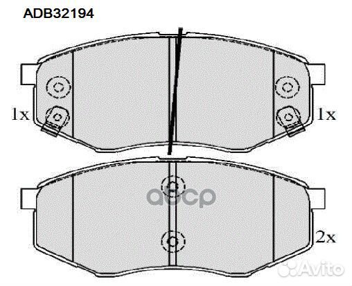 Колодки тормозные дисковые перед ADB32194