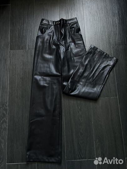 Кожаные брюки женские
