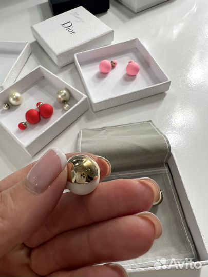 Серьги пусеты dior оригинал
