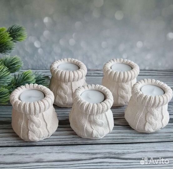 Подсвечник из гипса ручная работа