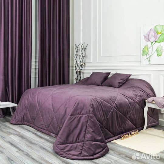 Покрывало Беллиссимо спелая слива новое бархат