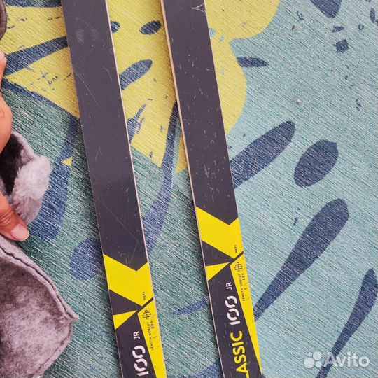 Лыжи детские, ботинки 34р, палки