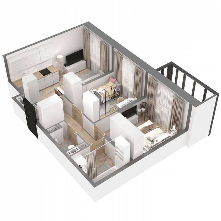 2-к. квартира, 50,5 м², 10/23 эт.