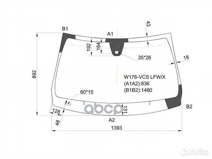 Стекло лобовое (Датчик дождя) Mercedes-Benz A-C