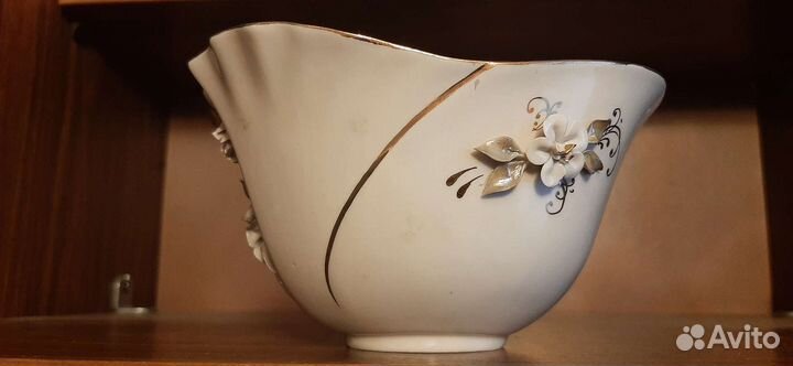 Конфетница СССР, тончайший фарфор, новая