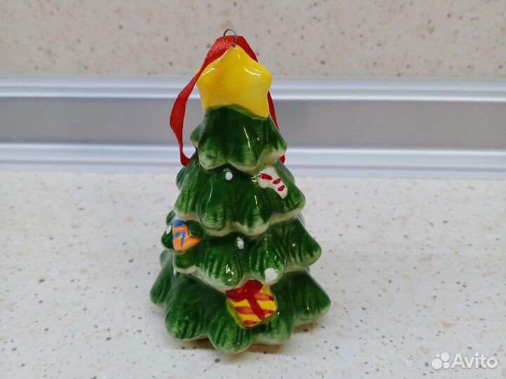 Новогодние фигурки снеговик ёлка керамика